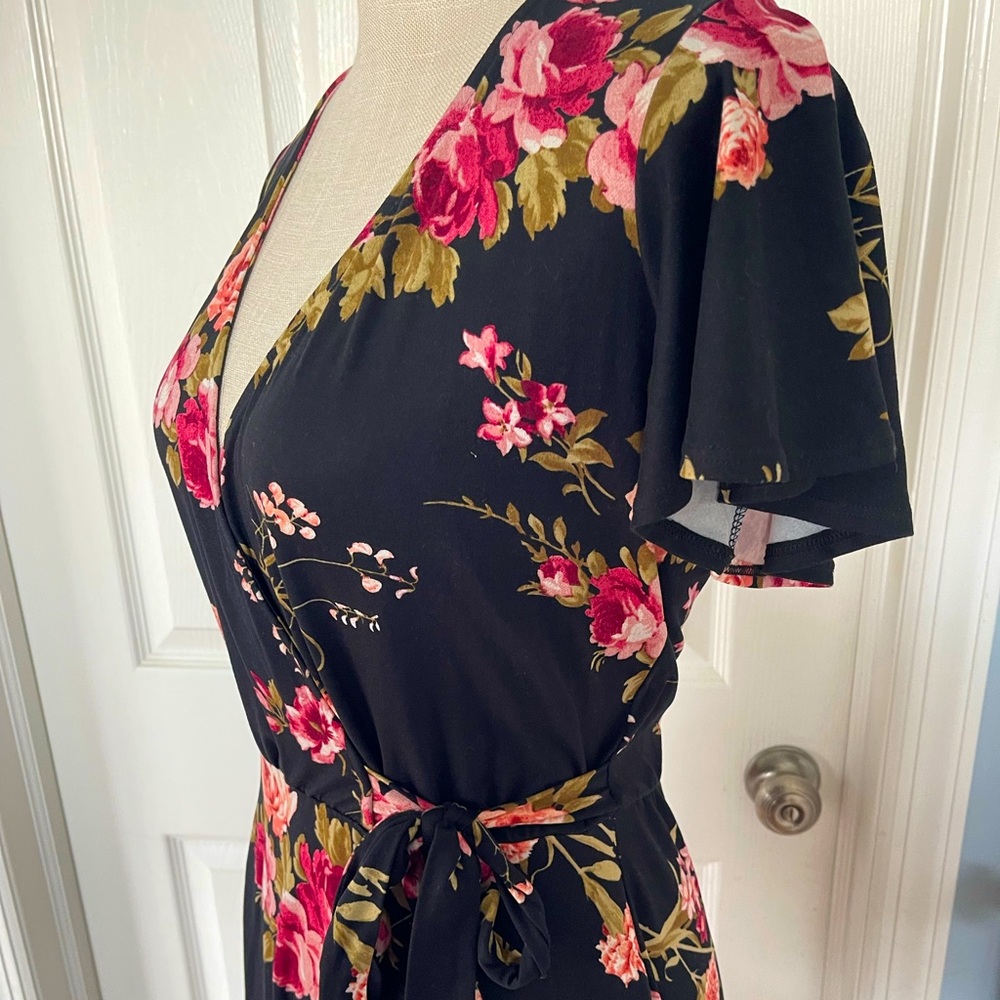 Fortune + Ivy high/low faux-wrap dress